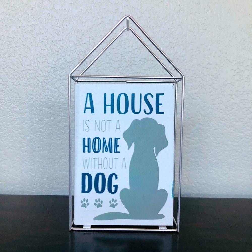 Dog Home Modern Farmhouse Wood Metal Decor Sign